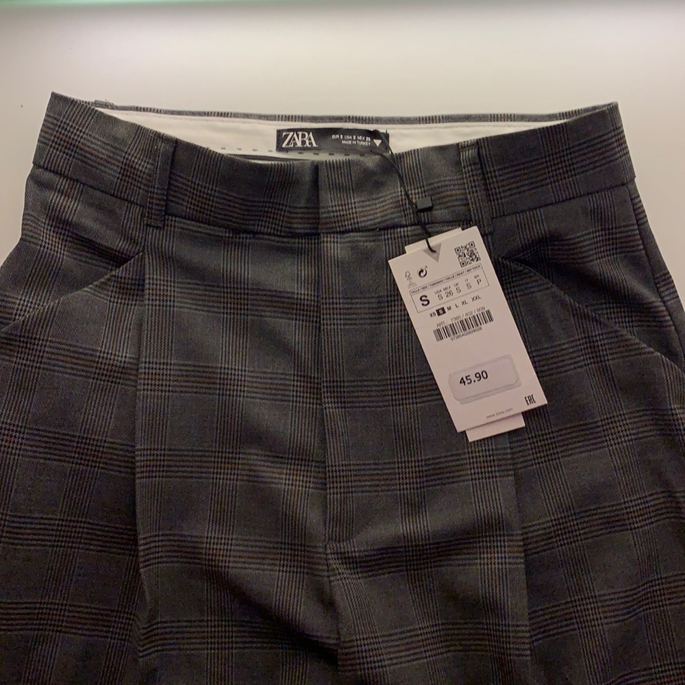 FULL LENGTH CHECKERED PANTS- ZARA